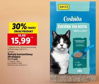Lidl COSHIDA Żwirek bentonitowy zbrylający 10 L oferta