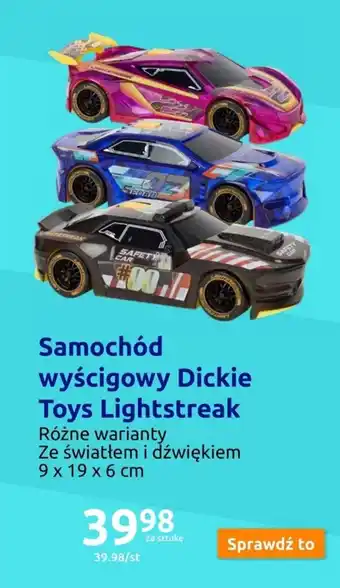 Action Samochód wyścigowy Dickie Toys Lightstreak oferta