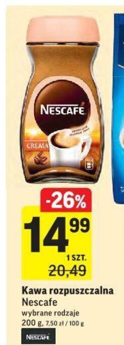 Intermarche Kawa rozpuszczalna Nescafé Crema 200g oferta