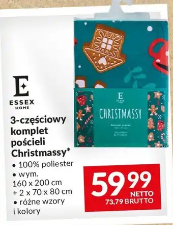 Makro ESSEX HOME 3-częściowy komplet pościeli Christmassy oferta
