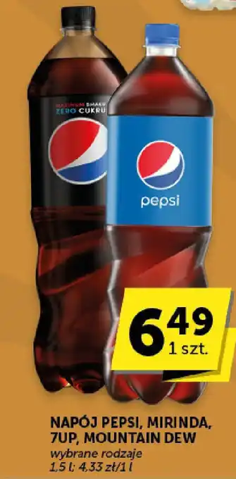 Groszek NAPÓJ PEPSI, MIRINDA, 7UP, MOUNTAIN DEW 1,5 L oferta