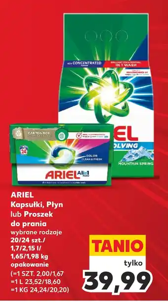 Kaufland ARIEL Kapsułki, Płyn lub Proszek do prania 20/24 szt. oferta