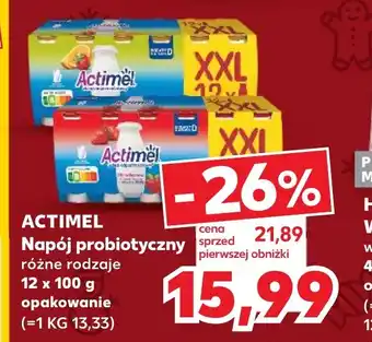 Kaufland Actimel Napój probiotyczny sprzed różne rodzaje 12 x 100 g opakowanie oferta
