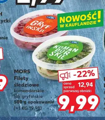 Kaufland MORS Filety śledziowe komandorskie lub gryfińskie 500 g opakowanie oferta