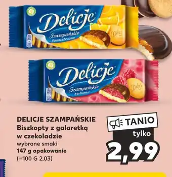 Kaufland DELICJE SZAMPAŃSKIE Biszkopty z galaretką w czekoladzie wybrane smaki 147 g oferta