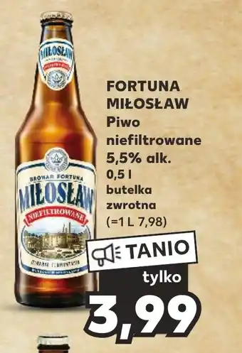 Kaufland FORTUNA MIŁOSŁAW Piwo niefiltrowane 5,5% alk. 0,5l oferta