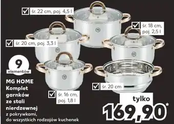 Kaufland MG HOME Komplet garnków ze stali nierdzewnej oferta