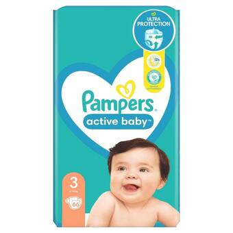 Kaufland Pampers active baby 3, 66 pieluszek,6kg-10kg oferta