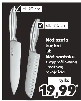 Kaufland Nóż szefa kuchni lub Nóż santoku oferta
