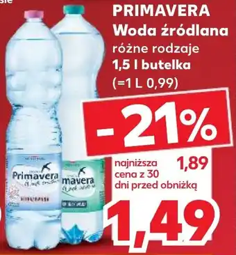 Kaufland PRIMAVERA Woda źródlana 1,5 L oferta
