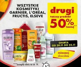Biedronka WSZYSTKIE KOSMETYKI GARNIER, L'ORÉAL, FRUCTIS, ELSEVE oferta