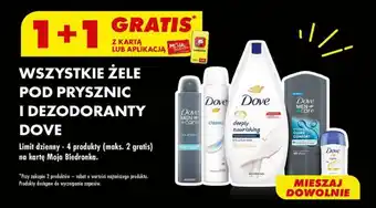 Biedronka WSZYSTKIE ŻELE POD PRYSZNIC I DEZODORANTY DOVE oferta