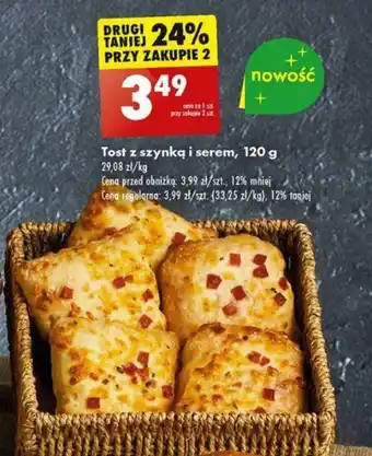 Biedronka Tost z szynką i serem, 120 g oferta