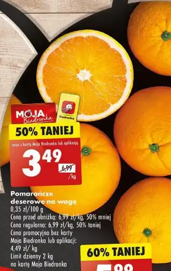Biedronka Pomarańcze deserowe na wagę 1 kg oferta