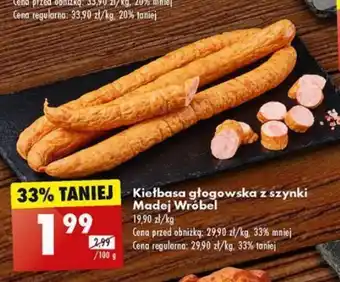 Biedronka Kiełbasa głogowska z szynki Madej Wróbel 100 g oferta