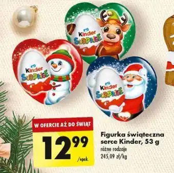 Biedronka Figurka świąteczna serce Kinder, 53 g oferta