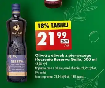 Biedronka Oliwa z oliwek z pierwszego tłoczenia Reserva Gallo 500 ml oferta