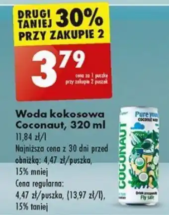 Biedronka Woda kokosowa Coconaut 320 ml oferta