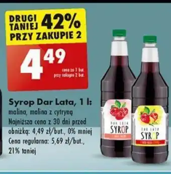 Biedronka Syrop Dar Lata 1 l oferta