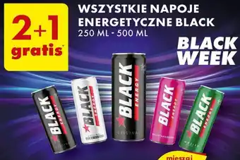 Biedronka WSZYSTKIE NAPOJE ENERGETYCZNE BLACK 250 ML - 500 ML oferta