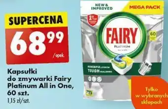 Biedronka Kapsułki do zmywarki Fairy Platinum All in One 60szt. oferta