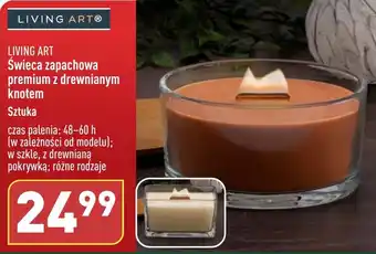 ALDI LIVING ART Świeca zapachowa premium z drewnianym knotem oferta