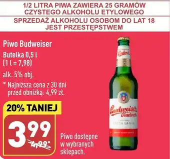 ALDI Piwo Budweiser 0,5 L oferta