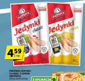 Euro Sklep PARÓWKI JEDYNKI CLASSIC, Z SEREM INDYKPOL 200 g oferta