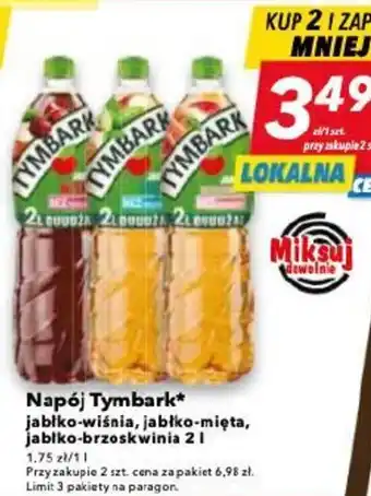 Lewiatan Napój Tymbark jablko wiśnia jabłko mięta jablko brzoskwinia 2l oferta