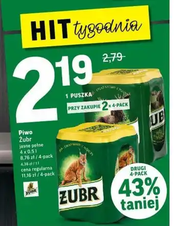 Intermarche Piwo Żubr 500ml oferta