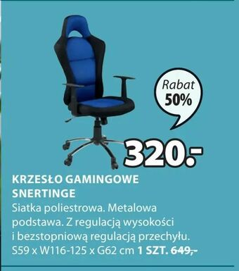 JYSK Krzesło gamingowe snertinge oferta