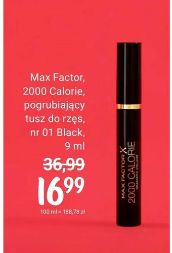 Rossmann Max Factor, 2000 Calorie, pogrubiający tusz do rzęs, nr 01 Black, 9 ml oferta