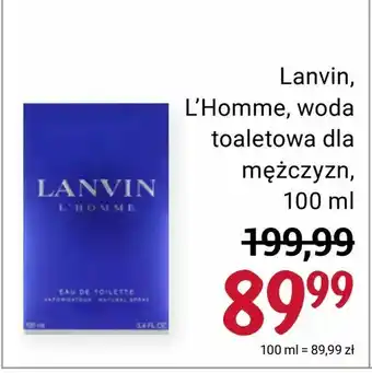 Rossmann Lanvin, L'Homme, woda toaletowa dla mężczyzn oferta