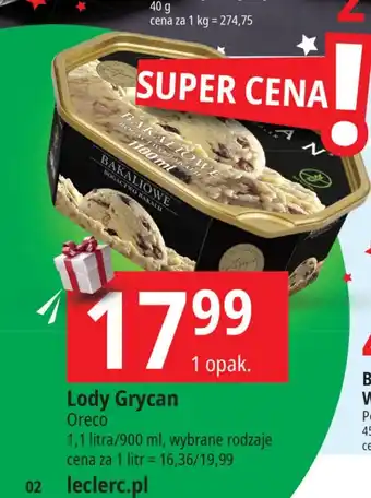 E.Leclerc Lody Grycan 900ml oferta