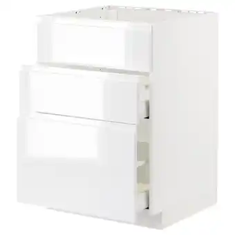 IKEA Metod / maximera szafka stojąca pł/okap zint. z szuf, biały/voxtorp połysk/biel, 60x60 cm oferta
