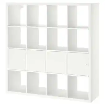 IKEA Kallax regał z 4 wkładami, biały, 147x147 cm oferta