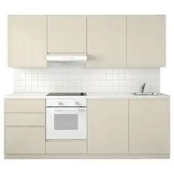 IKEA Metod kuchnia, biały maximera/voxtorp wysoki połysk jasny beż, 240x60x228 cm oferta