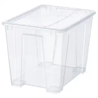 IKEA Samla pojemnik z pokrywką, przezroczysty, 39x28x28 cm/22 l oferta