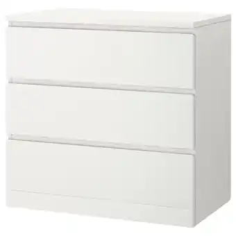 IKEA Malm komoda, 3 szuflady, biały, 80x78 cm oferta