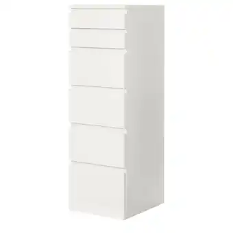 IKEA Malm komoda, 6 szuflad, biały/lustro, 40x123 cm oferta