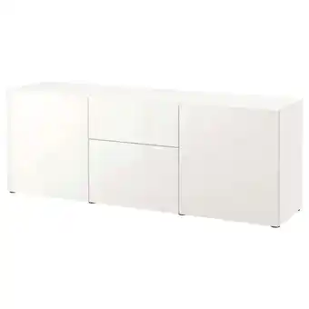 IKEA Bestå kombinacja z szufladami, biały/selsviken połysk/biel, 180x42x65 cm oferta