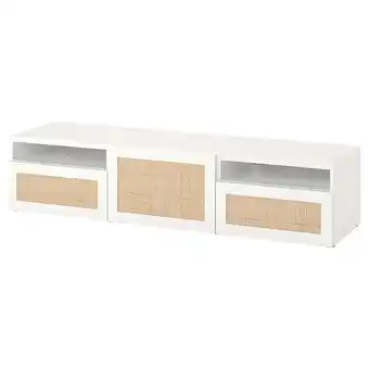 IKEA Bestå ława tv z szufladami i drzwiami, biały/studsviken biały, 180x42x39 cm oferta