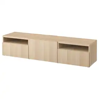 IKEA Bestå szafka pod tv, dąb bejcowany na biało/lappviken dąb bejcowany na biało, 180x42x39 cm oferta