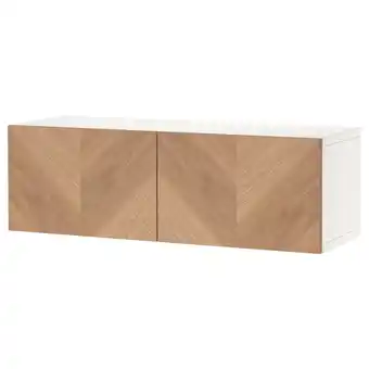 IKEA Bestå szafka z drzwiczkami, biały/hedeviken okl dęb, 120x42x38 cm oferta