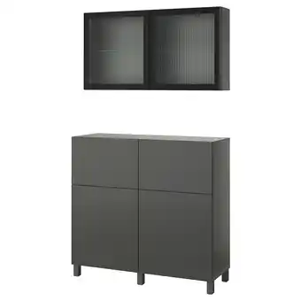 IKEA Bestå kombinacja regałowa z drzw/szuf, ciemnoszary lappviken/stubbarp/fällsvik antracyt, 120x42x213 cm oferta