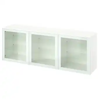 IKEA Bestå kombinacja z drzwiami, biały glassvik/biel/jasna zieleń szkło bezbarwne, 180x42x65 cm oferta