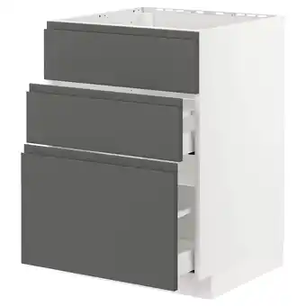 IKEA Metod / maximera sz stj zl+3fr/2szu, biały/voxtorp ciemnoszary, 60x60 cm oferta