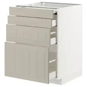 IKEA Metod / maximera szafka st z wysuwanym blatem/3szu, biały/stensund beżowy, 60x60 cm oferta