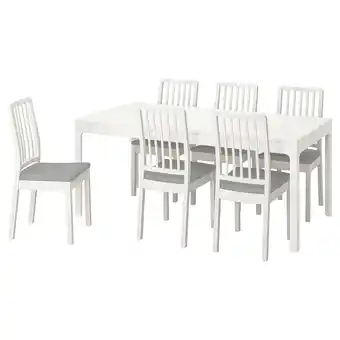 IKEA Ekedalen / ekedalen stół i 6 krzeseł, biały/orrsta jasnoszary, 180/240 cm oferta