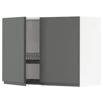 IKEA Metod szafka ścienna z ociekaczem/2 drzwi, biały/voxtorp ciemnoszary, 80x60 cm oferta